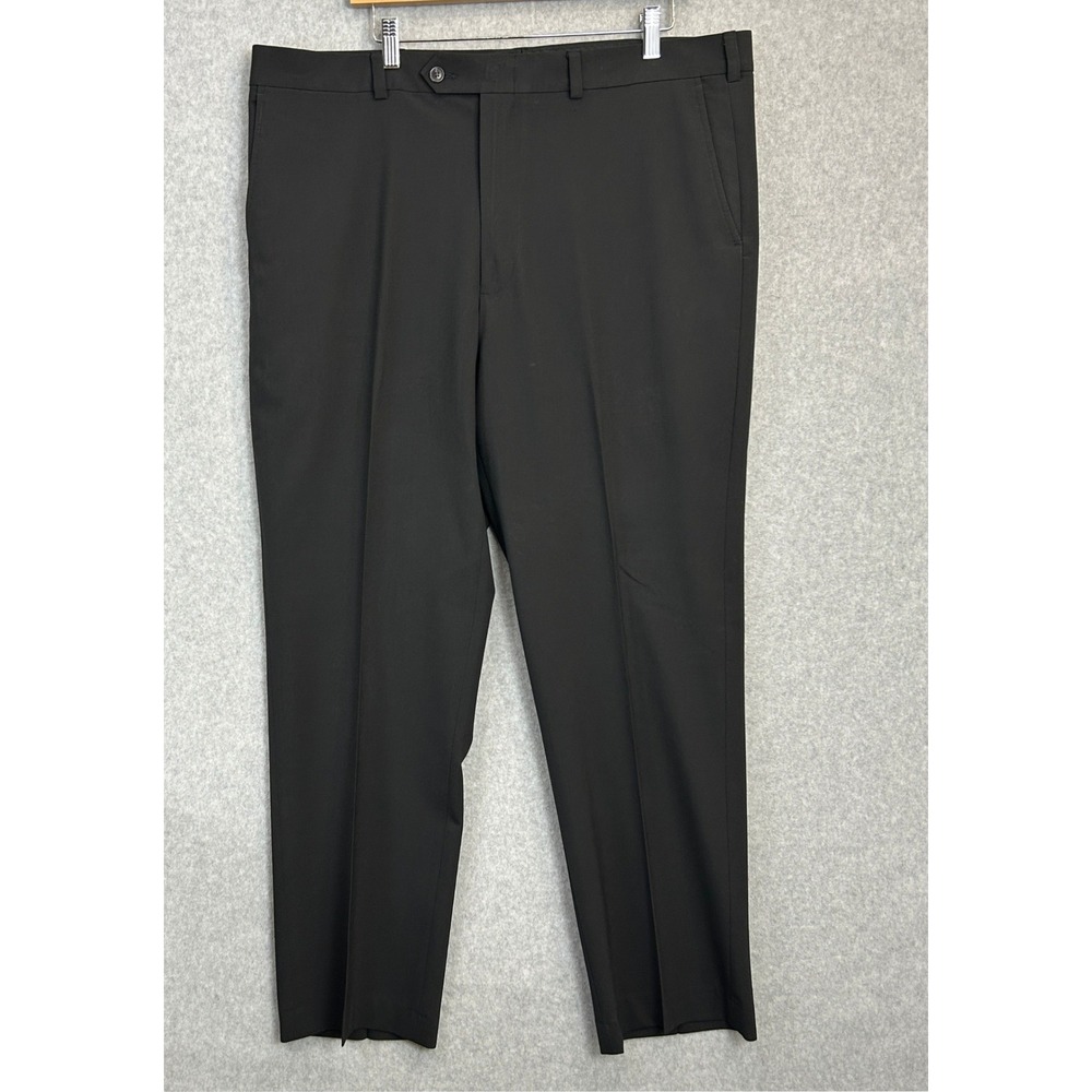 Lands End Dress Pants Trousers Black Wool Blend Traditional Fit Mens 38 x 30